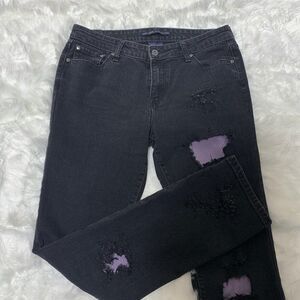 Levi's Mid Rise 12M Black Distressed and Patched Jeans (1001)